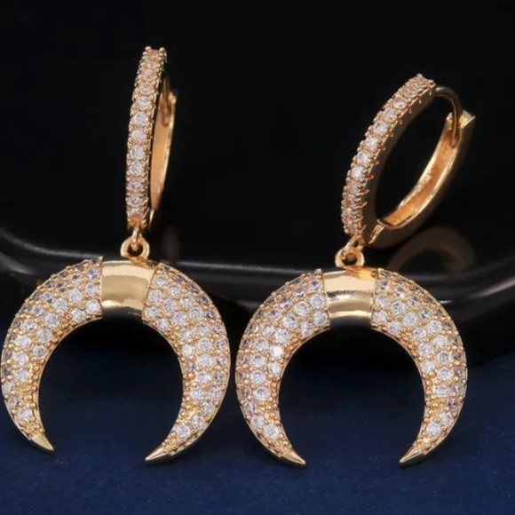18K gold diamond drop earrings - Picture 4 of 8